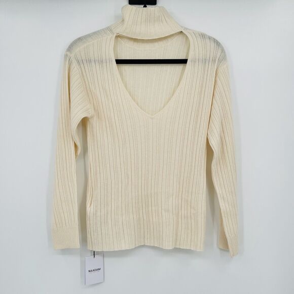 Naadam Womens Sweater Size XSmall Open Back Cashmere Wool Turtleneck Pullover - Picture 3 of 9